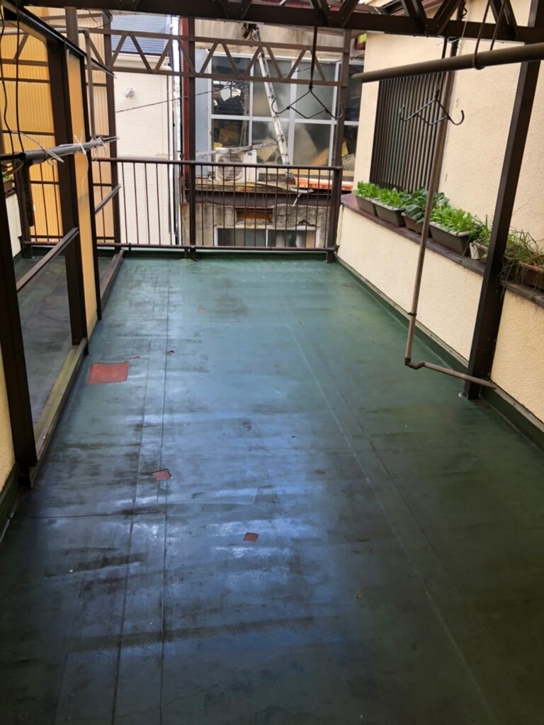 摂津市ベランダ防水工事 ベランダ防水下地処理